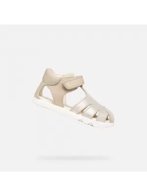 Dívčí sandály GEOX SANDAL STEPPIEUP B656QA0CR85C5000 BÉŽOVÁ