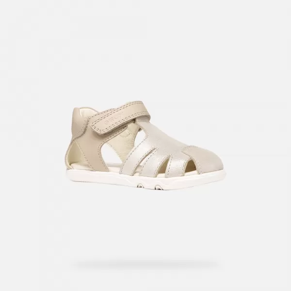  Dívčí sandály GEOX SANDAL STEPPIEUP B656QA0CR85C5000 BÉŽOVÁ 