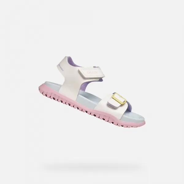  Dívčí sandály GEOX SANDAL FUSBETTO J35HQA000BCC0653 BÍLÁ 