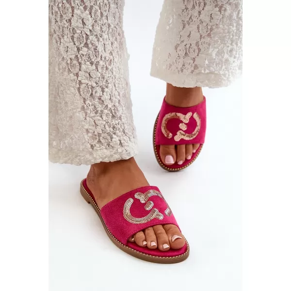  Dámské žabky S.BARSKI KV27-052 FUCHSIA 