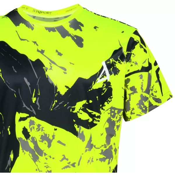  Pánské tričko premium ALTISPORT VOJ/ALM131TR01 FLUO YELLOW/ČERNÁ 