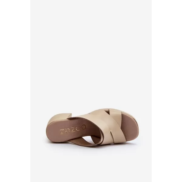  Dámské žabky ZAZOO 40373 BEIGE 