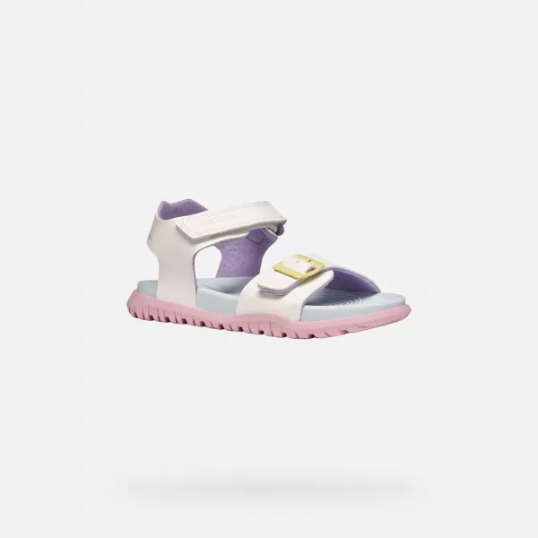  Dívčí sandály GEOX SANDAL FUSBETTO J35HQA000BCC0653 BÍLÁ 
