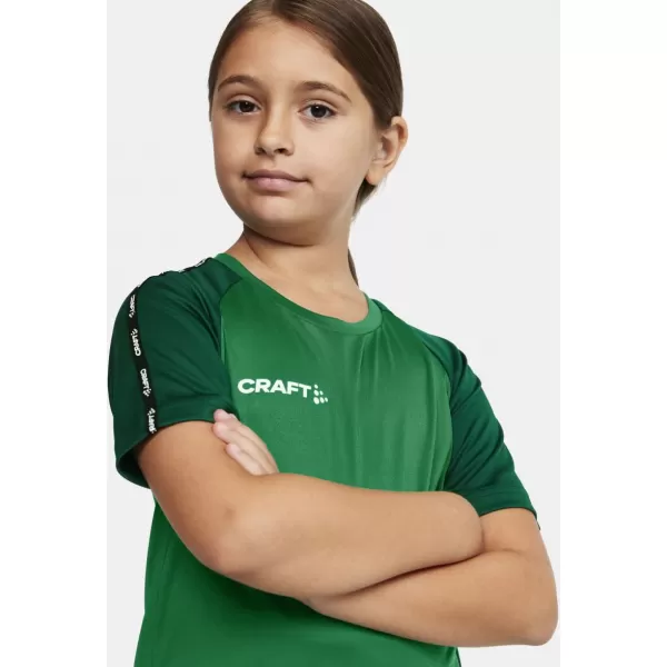  Dětské kontrastní sportovní tričko CRAFT TW Squad Go Contrast Jersey Jr TÝMOVĚ ZELENÁ/ZELENÁ 