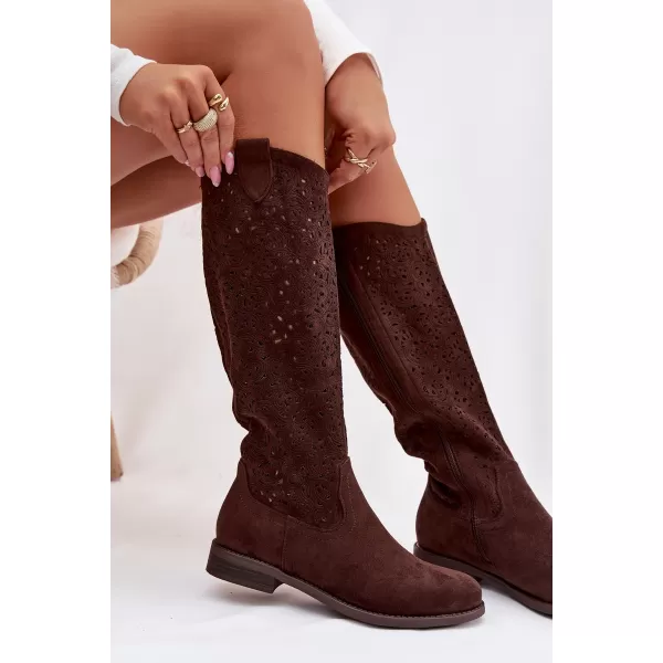  Dámské kozačky S.BARSKI HY61-8023 BROWN 