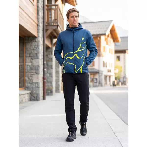  Pánská softshellová bunda premium ALTISPORT VOJ/ALM073JACK01 NÁMOŘNÍ MODRÁ/NEON YELLOW 