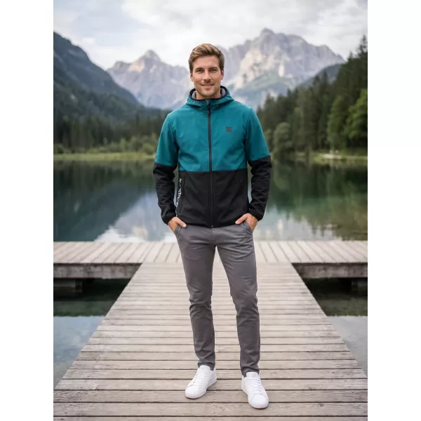  Pánská softshellová bunda premium ALTISPORT VOJ/ALM051JACK01 PETROLEJOVÁ/ČERNÁ 