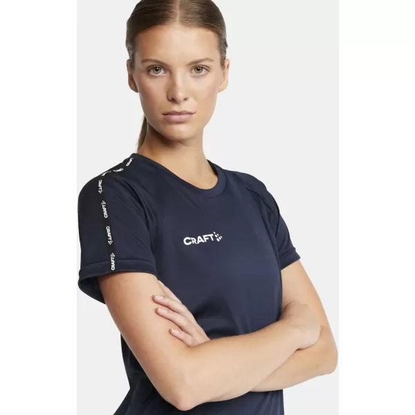  Dámské kontrastní sportovní tričko CRAFT TW Squad Go Contrast Jersey W NÁMOŘNÍ MODRÁ 