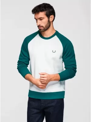 Pánská mikina OMBRE OM-SSNZ-0239 CREAM AND DARK GREEN
