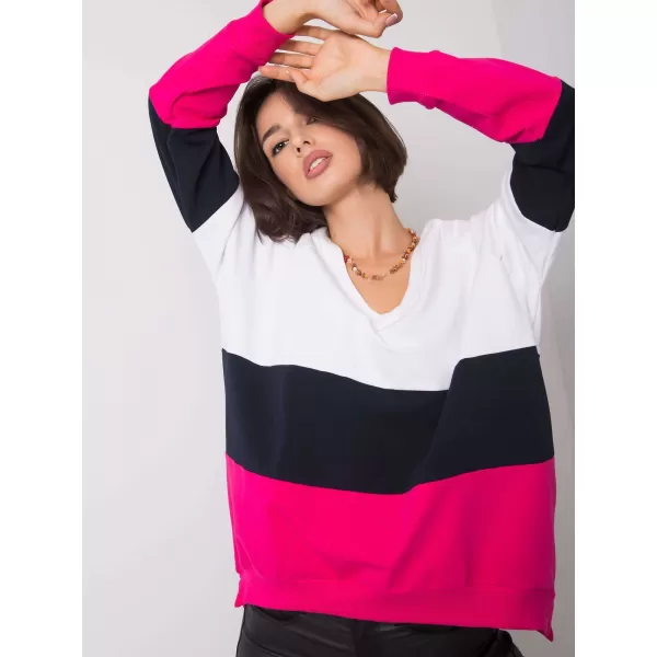  Dámská mikina RUE PARIS RV-BL-5972.07 WHITE-PINK 
