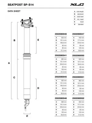 Sedlovka 31.6 XLC SP-S14 ODPRUŽENÁ ČERNÁ