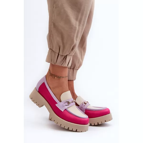  Dámské mokasíny ZAZOO 3475 BEIGE/FUSCHIA/LILA 