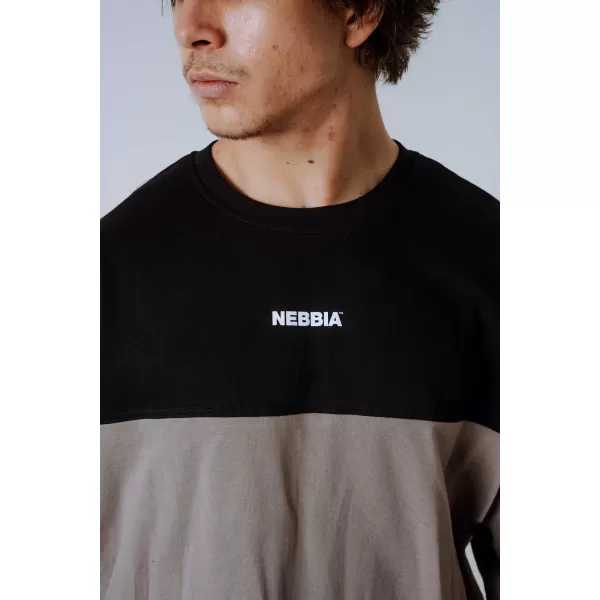  NEBBIA Oversized tričko POWER 898 LIGHT BROWN ASH 
