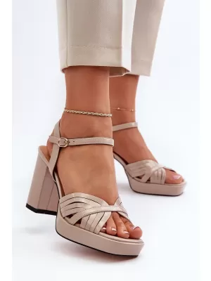 Dámské sandály D&A MR38-668 BEIGE