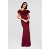 Dámské šaty LARICA LA-OM-DLR178 BURGUNDY