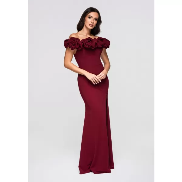  Dámské šaty LARICA LA-OM-DLR178 BURGUNDY 