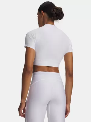 Dámské triko HEATGEAR CROP MOCK SS 6010006-100 BÍLÁ