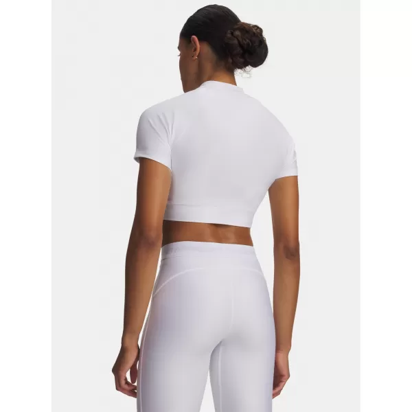  Dámské triko HEATGEAR CROP MOCK SS 6010006-100 BÍLÁ 