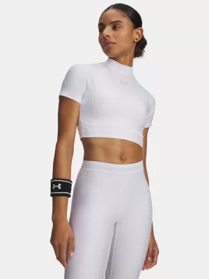 Dámské triko HEATGEAR CROP MOCK SS 6010006-100 BÍLÁ