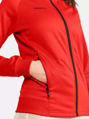Dámská bunda s kapucí CRAFT Corp. ADV Unify Hoodie Jacket W JASNĚ ČERVENÁ