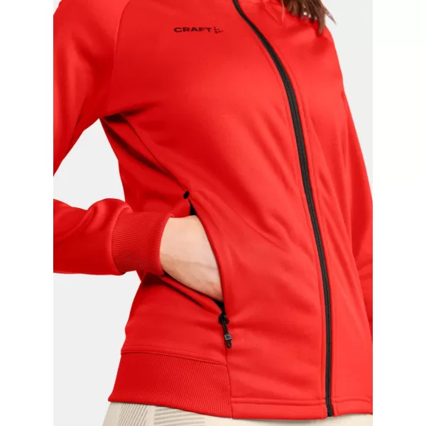  Dámská bunda s kapucí CRAFT Corp. ADV Unify Hoodie Jacket W JASNĚ ČERVENÁ 