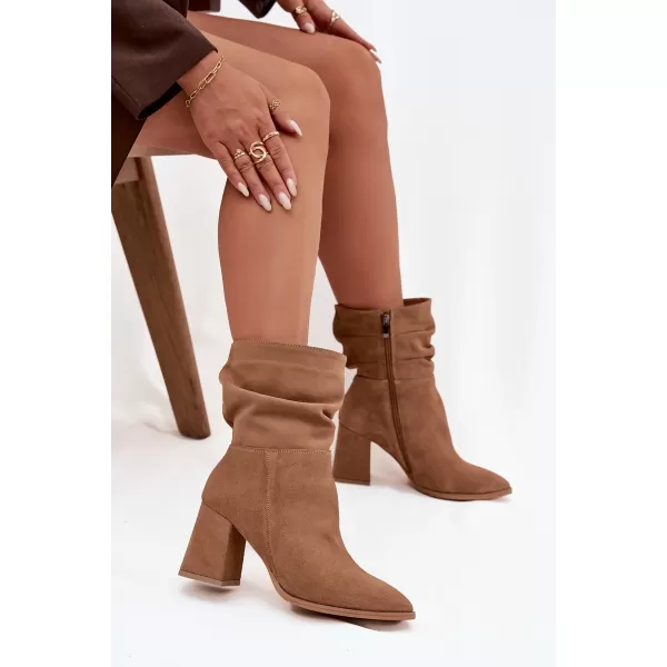  Dámské kozačky ZAZOO 4216 BEIGE 