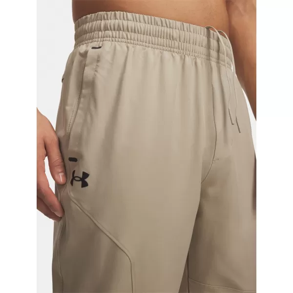  Pánské sportovní kalhoty UNDER ARMOUR UA UNSTOPPABLE TAPERED PANTS HNĚDÁ 
