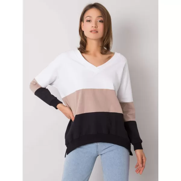  Dámská mikina RUE PARIS RV-BL-5972.07 BLACK AND BEIGE 