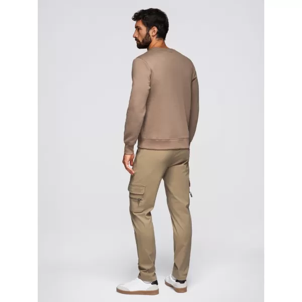  Pánská mikina OMBRE OM-SSNZ-0243 LIGHT BROWN 