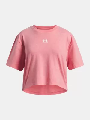 Dívčí triko UNDER ARMOUR UA G RIVAL WASH SS 6011673-600 RŮŽOVÁ