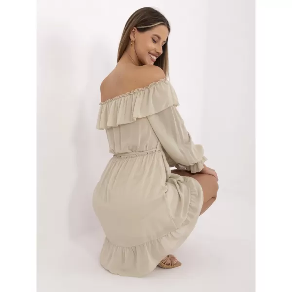  Dámské šaty OCH BELLA TW-SK-BI-1203.72P LIGHT BEIGE 