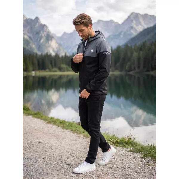  Pánská softshellová bunda premium ALTISPORT VOJ/ALM051JACK01 ŠEDOČERNÁ 