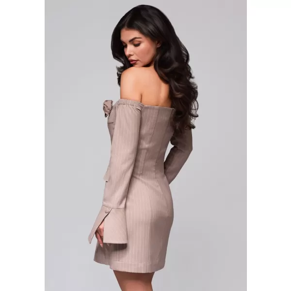  Dámské šaty LARICA LA-OM-DLR221 BEIGE 