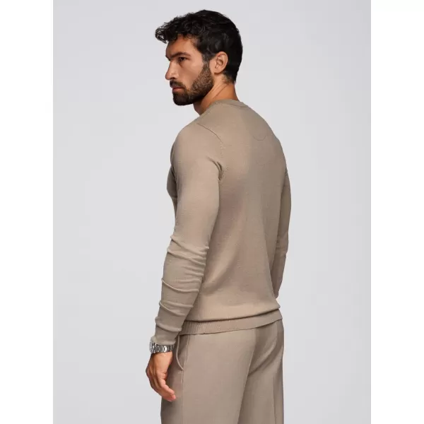  Pánský svetr OMBRE OM-SWBS-0106 DARK BEIGE 