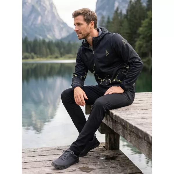  Pánská softshellová bunda premium ALTISPORT VOJ/ALM129JACK01 ČERNÁ/MILITARY 