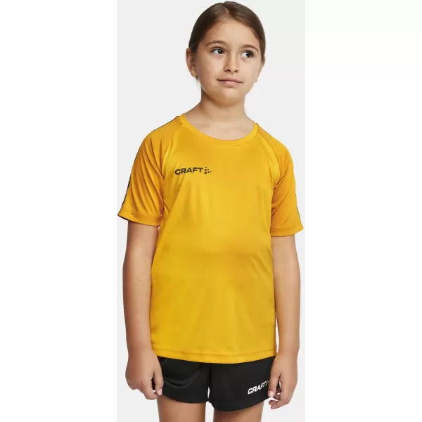  Dětské kontrastní sportovní tričko CRAFT TW Squad Go Contrast Jersey Jr ŠVÉDSKÁ ŽLUTÁ/ZLATÁ 