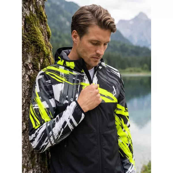  Pánská softshellová bunda premium ALTISPORT VOJ/ALM039JACK01 ČERNOŽLUTÁ 