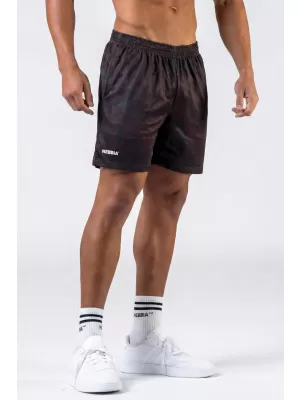 NEBBIA Tréninkové šortky POWER 902 DARK BROWN CAMO