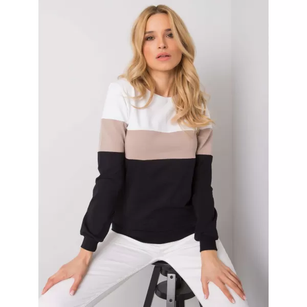  Dámská mikina RUE PARIS RV-BL-5787.15X BLACK AND BEIGE 