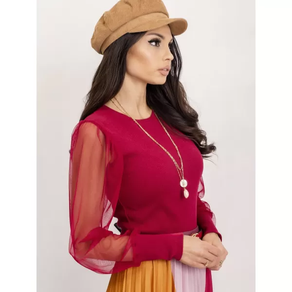  Dámská halenka RUE PARIS RV-BZ-5192.16 BURGUNDY 