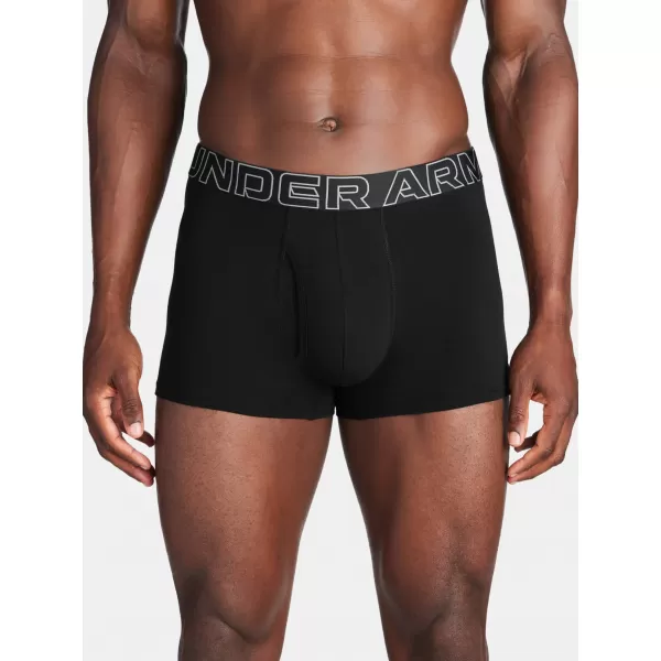 Pánské boxerky UNDER ARMOUR M PERF COTTON 3IN (3KS) 1383891-001 ČERNÁ 