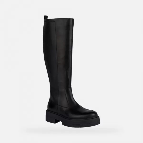  Dámské kozačky GEOX SPHERICA EC7 G004247 ČERNÁ 