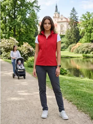 Dámská softshellová vesta ALTISPORT NoPrint NP/ALW965 ČERVENÁ
