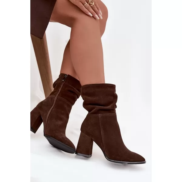  Dámské kozačky ZAZOO 4216 BROWN 