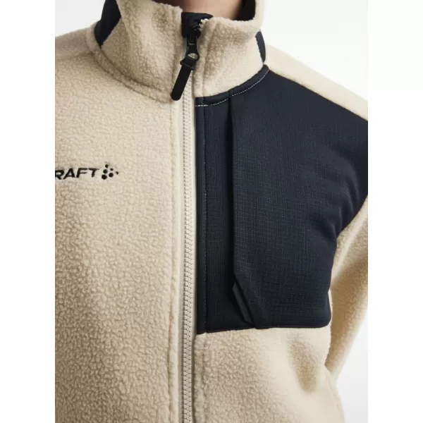  Dámská fleecová mikina Sherpa CRAFT Corp. ADV Pile Fleece Jacket W PŘÍRODNÍ/ČERNÁ 