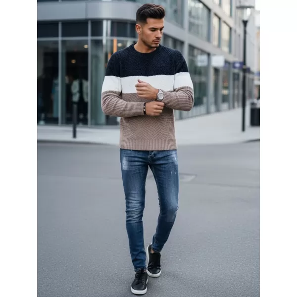  Pánský svetr DSTREET BÉŽOVÁ/TMAVĚ MODRÁ 