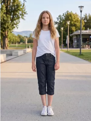 Dívčí 3/4 kalhoty SAM 73 GS 501 TMAVÁ DENIM