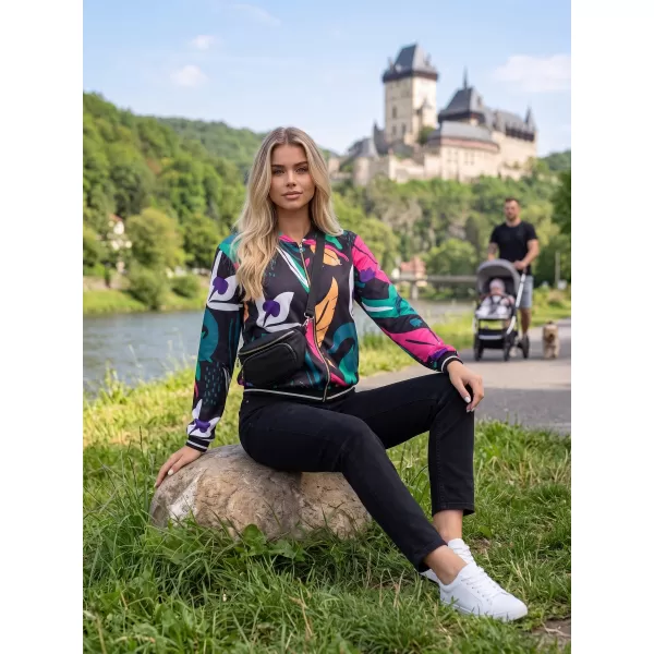  Dámská bunda ALTISPORT HADARIT ČERNÁ VZOR 