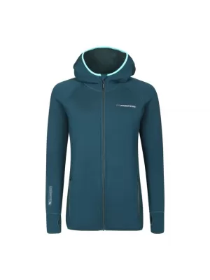 Dámská mikina Progress TISPA MERINO HOODY funkční kapucí ZELENÁ