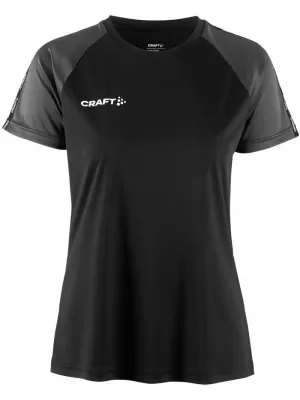 Dámské kontrastní sportovní tričko CRAFT TW Squad Go Contrast Jersey W ČERNÁ/ŽULOVÁ